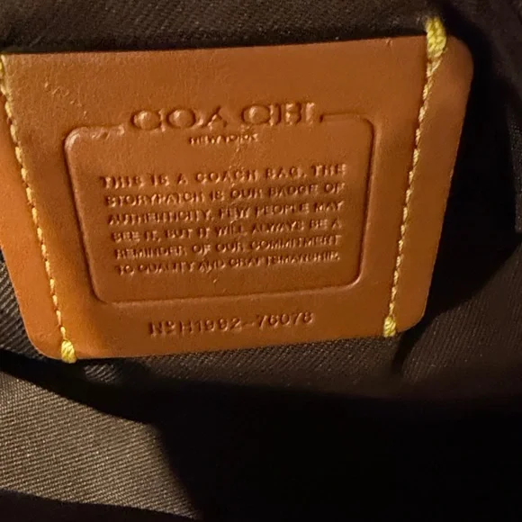 Coach Black and Tan Shoulder Bag with Gold Accents